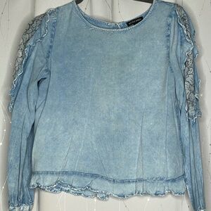 Style Envy Boho Long Sleeve with Ruffled Lace Shoulders
